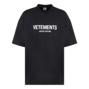 Katoenen T-shirt Unisex Lijn Vetements , Black , Heren