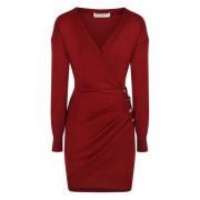 Geribbelde Wollen Jurk Philosophy di Lorenzo Serafini , Red , Dames