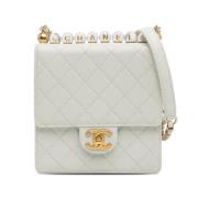 Pre-owned Leather chanel-bags Chanel Vintage , White , Dames