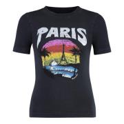 Paris Tropical Bedrukt T-shirt Balenciaga , Black , Dames