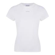 Logo Print Katoenen T-Shirt Calvin Klein , White , Dames