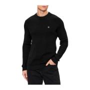 Zwarte Honingraat Crewneck Trui Calvin Klein , Black , Heren