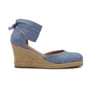 Blauwe Geknoopte Espadrille Plateau Sandalen Kazar , Blue , Dames