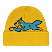 Logo Intarsia Gebreide Beanie Muts Icecream , Yellow , Heren