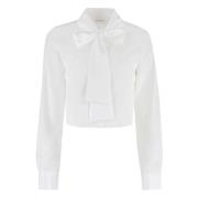 Crêpe Blouse met Vetersluiting Kraag P.a.r.o.s.h. , White , Dames