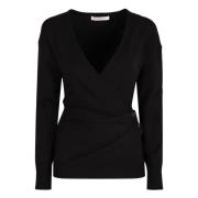 Asymmetrische V-hals Wollen Trui Philosophy di Lorenzo Serafini , Blac...