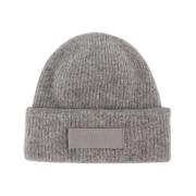 Donkergrijze Wol Beanie Gros Grain Jacquemus , Gray , Unisex