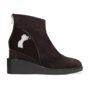 Donkerbruine Suède Platform Booties Kazar , Brown , Dames