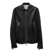 Pre-owned Leather outerwear Valentino Vintage , Black , Heren