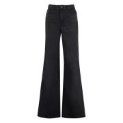 Stijlvolle Wide-Leg Jeans Frame , Black , Dames