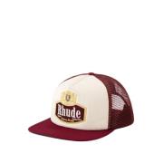 Bruin/Wit Trucker Cap - Synthetisch Leer Rhude , Multicolor , Heren