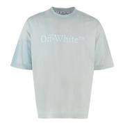 Katoenen T-shirt met Logo Off White , Blue , Heren