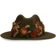 Geborduurde wollen Fedora hoed Tu Lizé , Green , Dames