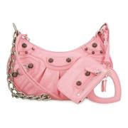 Studded Leren Crossbody Tas Balenciaga , Pink , Dames