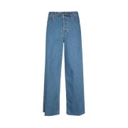 Klassieke Denim Jeans met Contraststiksels Gucci , Blue , Heren