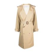 Flax Hooded Trench Coat JW Anderson , Beige , Dames