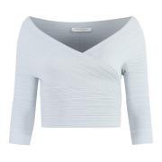 Geribbelde Gebreide Crop Top met Taillebevestiging Philosophy di Loren...