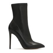 Zwarte Leren Booties, Elegant en Chic Kazar , Black , Dames