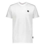 Logo Patch Katoenen T-shirt Philipp Plein , White , Heren