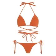 Triangle Lurex Stiksels Bikini Reina Olga , Orange , Dames