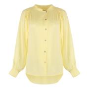 Rounded Hem Crêpe Blouse Yves Salomon , Yellow , Dames