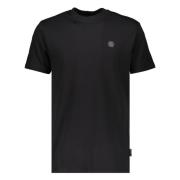 Logo Patch Katoenen T-shirt Philipp Plein , Black , Heren