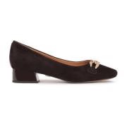 Elegante suède pumps met gouden decoratie Kazar , Brown , Dames