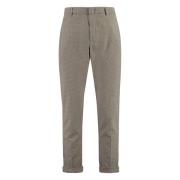 Prince-of-Wales Geruite Broek Dondup , Beige , Heren