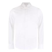 Katoenen shirt met afgeronde zoom Canali , White , Heren