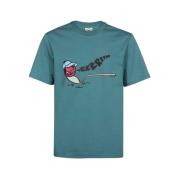 Logo Print Katoenen T-shirt Icecream , Blue , Heren