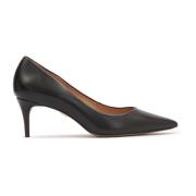 Zwarte Leren Pumps Lage Hak Kazar , Black , Dames