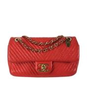 Pre-owned Leather chanel-bags Chanel Vintage , Red , Dames