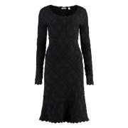 Jurk met geschulpte details en uitlopende zoom Burberry , Black , Dame...