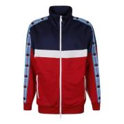 Rode, Blauwe en Witte Sweatshirt met Hoge Kraag en Ritssluiting Dsquar...