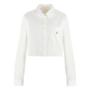 Katoenen overhemd met button-down kraag Givenchy , White , Dames