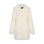 Oversized Faux Fur Coat Dsquared2 , White , Dames