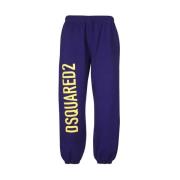 Katoenen trainingsbroek met logodetail Dsquared2 , Purple , Dames