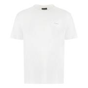 Geribbelde Katoenmix T-shirt Emporio Armani , White , Heren