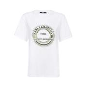 Bedrukt katoenen T-shirt Karl Lagerfeld , White , Dames