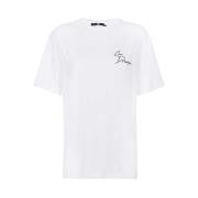 Bedrukt katoenen T-shirt met achterprint Karl Lagerfeld , White , Dame...