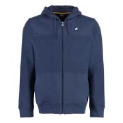 Geribbelde Full Zip Hoodie K-Way , Blue , Heren