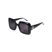 Stijlvolle Oversize Zonnebril Gucci , Black , Dames