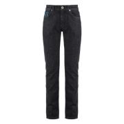 Greca Print 5-Pocket Jeans Versace , Black , Heren