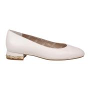 Crème Leren Ballet Flats met Ketting Michael Kors , Beige , Dames