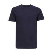 Geribbelde Crew-neck T-shirt met Voorzak Les Deux , Blue , Heren