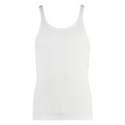 Geribbeld Katoenen Tanktop Dolce & Gabbana , White , Heren