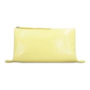 Leren clutch met ritssluiting Jil Sander , Yellow , Dames