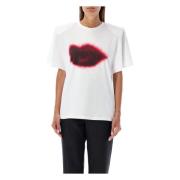 Lips Print White T-Shirt Stella McCartney , White , Dames