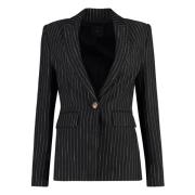 Pin-striped Single-breasted Jas Pinko , Black , Dames