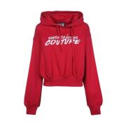 Geborduurde katoenen hoodie Versace Jeans Couture , Red , Dames